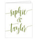 Green Large Swoosh Vertical Foldover Note Cards Image 3 of 4